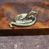 Cobra Coiled Snake Brass Solid Ornament Antique Style Tea Pet Desktop Car Decoration Copper Craft