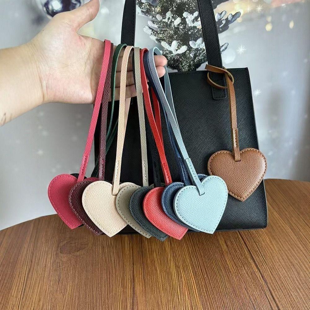 Heart Shaped Pu Love Keychain Hanger Bag Decoration Pu Leather Heart Pendant Luggage Accessories