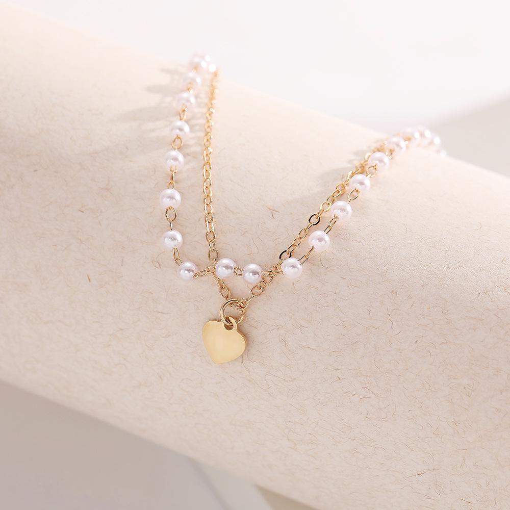 Vintage Double-Layer Heart Pearl Bracelet - Chic & Unique Retro Pearl Jewelry