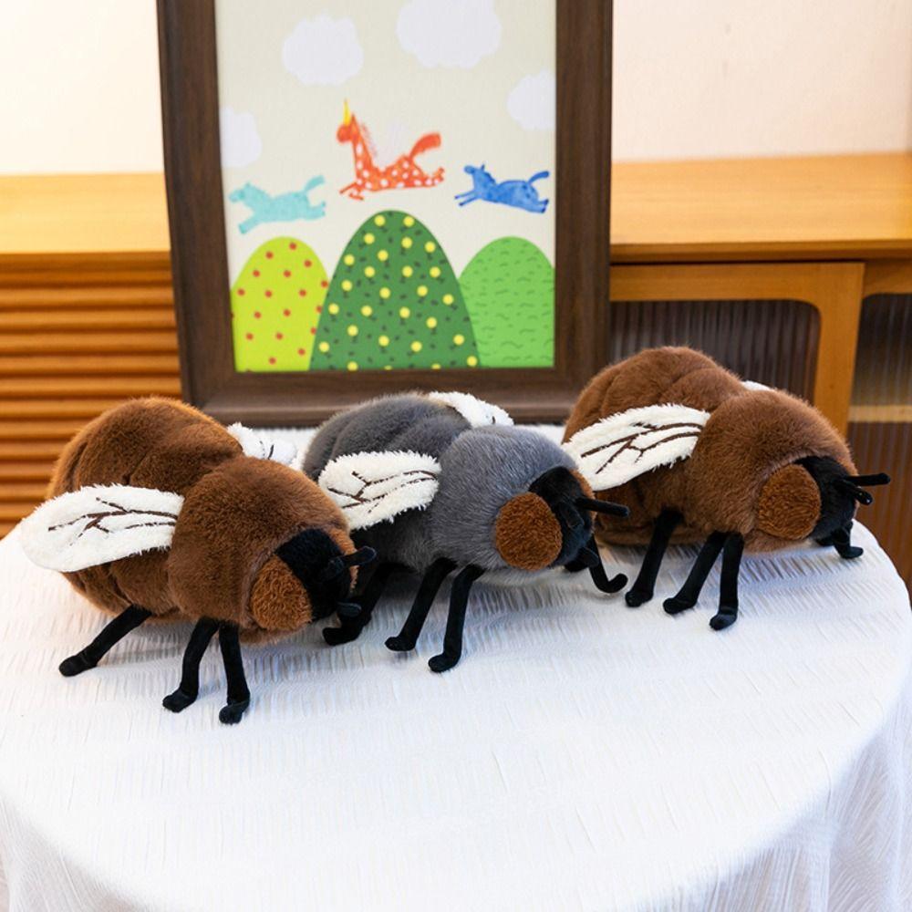 Soft Simulation Fly Plush Toy Fluffy Stuffed Animals Doll Fly Plush Doll  Festival Party Decor
