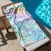 1pc Iridescent Fluid Art Background 2D Printed Microfiber Beach Towel, Quick Dry Super Absorbent. Great for Beach, Pool