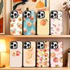 Floating Quicksand Lemon Peach  Phone Case For iPhone 17,16,15,14,13,12,11 Plus,Pro Max,XS,Colored Silver Plated Inside Cover