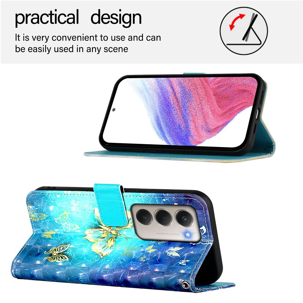 For Xiaomi Redmi 15 5G Leather Case Pattern Printing Wallet Stand Mobile Cover with Strap