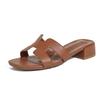 Nuevas sandalias de verano de tacón bajo de tres centímetros zapatillas de tacón grueso para mujer sandalias de playa de una tira sandalias para mujer
