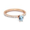 Blue Topaz Oval Solitaire Ring - 925 Sterling Silver Rose Gold Vermeil