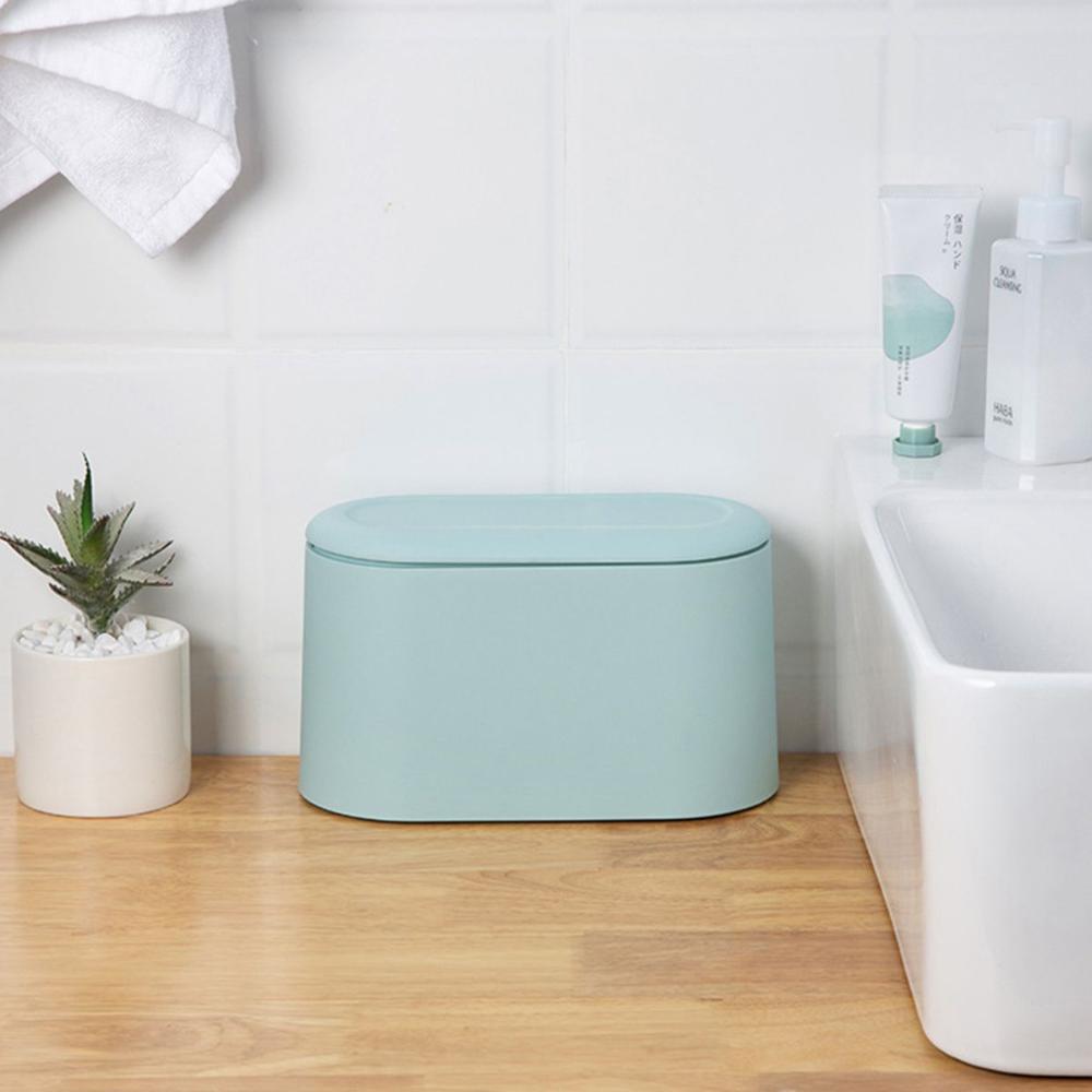 Living Room Desktop Creative Mini with Lid Waste Basket Storage Organizer Trash Can Garbage Bin