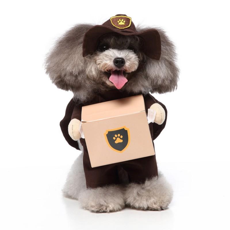 Funny Pet Dog Costume Cape Hat Small Medium Dogs Christmas Halloween Outfit