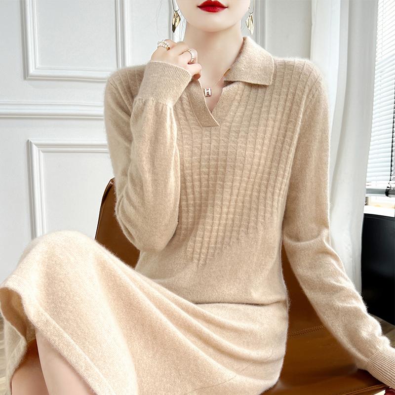 Women's Cashmere Dress Qinghe Cashmere 30% Cashmere 70% Wool Autumn and Winter Cashmere Skirt Soft and Warm