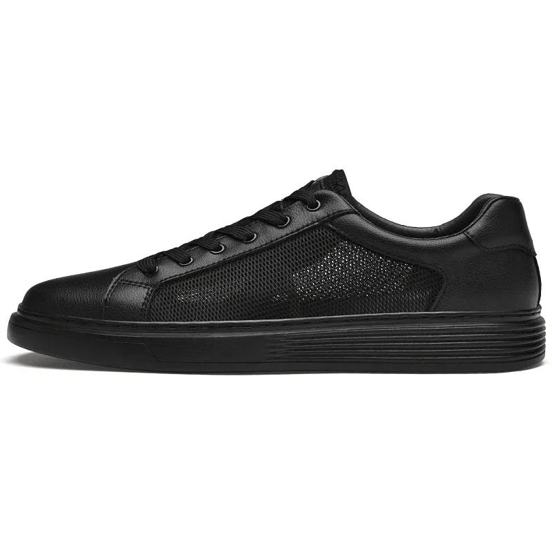 Fashion Luxury Brand Cow Leather Platform Shoes for Men 2025 New Designer Fashion Casual Board Shoes Hollow Out Soft-soled Oxford Shoes