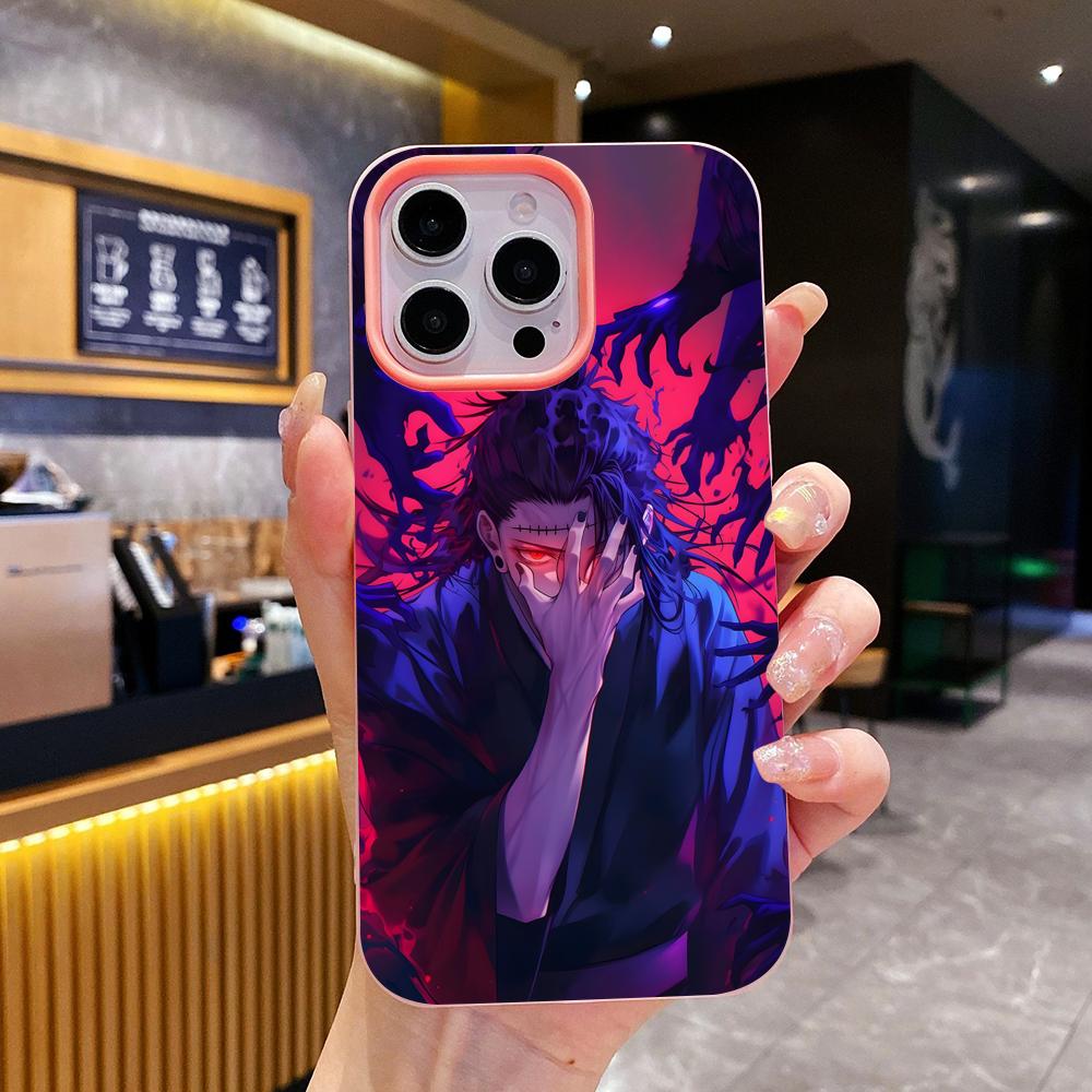 

Jujutsu Kaisen Geto Suguru Jelly Double layer Pink Mobile Phone Case for iPhone 17 16 15 14 13 12 11 Air Pro Max Plus Protective iPhone 15 Pro Max