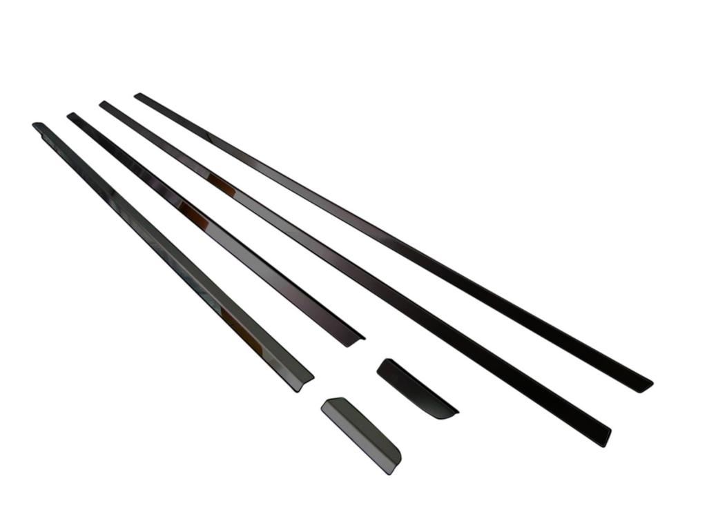 BRIGHTZ Black Plated Stainless Steel Window Moulds for Honda Odyssey 3387 (6-Piece Set) RB3-4 [WIN-BLA-042]