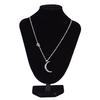 Moon Star Pendant Necklace Choker Necklace Gold Silver Long Chain Women Jewelry
