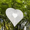 Wind Spinner Outdoor Stainless Steel Reflective Spinners Garden Decor, Sparkly Chime, Decorative Metal Art Yard Patio Farm Heart Gifts for Mom, Women