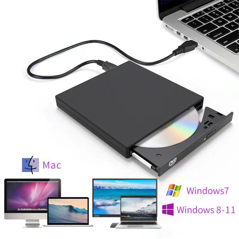Usb 2.0 External Dvd Player Cd Drive Mp3 Music Movies Portable Reader For Windows 7/ 8/ 10 Laptop Desktop Pc Computer