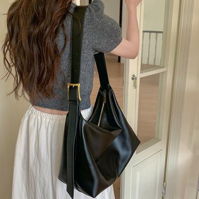 Versatile Bag Soft Collapse Simple Wind Shoulder Bag Large Bag Women'S Large Capacity Messenger Bag