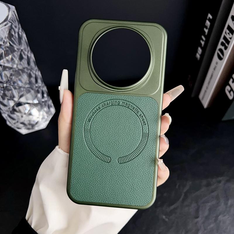 Für Magic 8 8Pro Air Case Geprägtes Litschi-Muster Leder Magnetisches Kabelloses Laden Anti-Fingerabdruck Bequemer Griff Abdeckung Honor Magic8