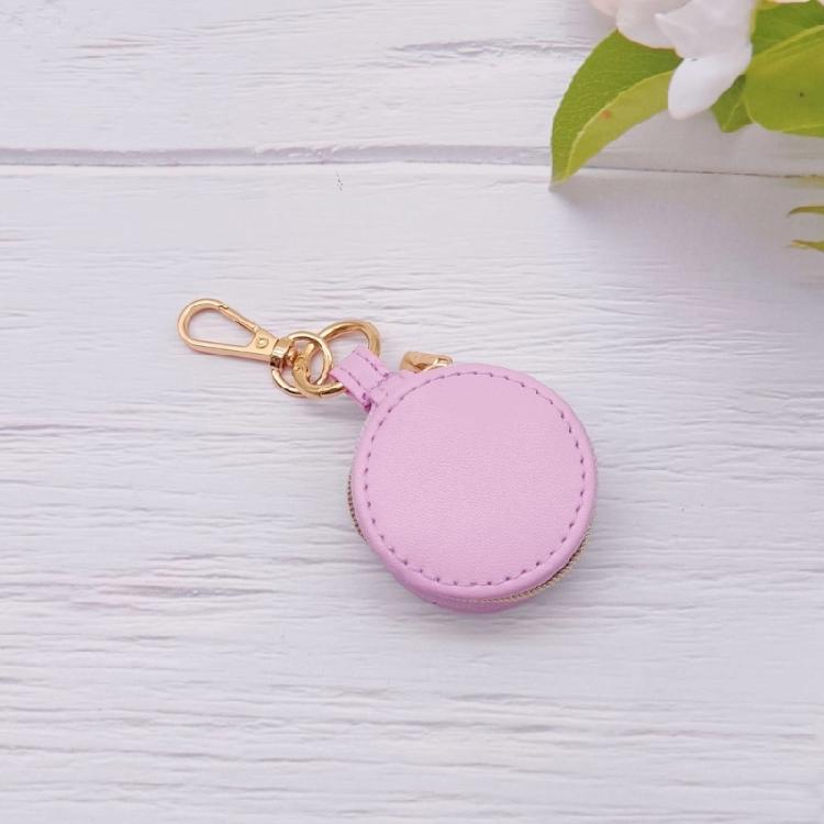 Convenient Keychain Jewelry Holder PU Leather Ring Case for Secure Storage of Accessories In a Compact Travel Size