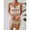 Women's Colorful Satin Dress Spring and Summer Hot Girl Sexy Suspender Dresses