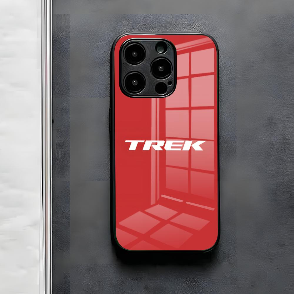 Bicycle T-TrekS Pouzdro na telefon Pro IPhone 17 Air 16 E Pro Max 15 14 13 Mini 12 Pro 11 Max Plus Černý skleněný kryt