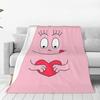 Custom Funny Cartoon Barbapapa Wallpaper Blankets Warm Flannel Throw Blanket For Sofa Office Bedspreads