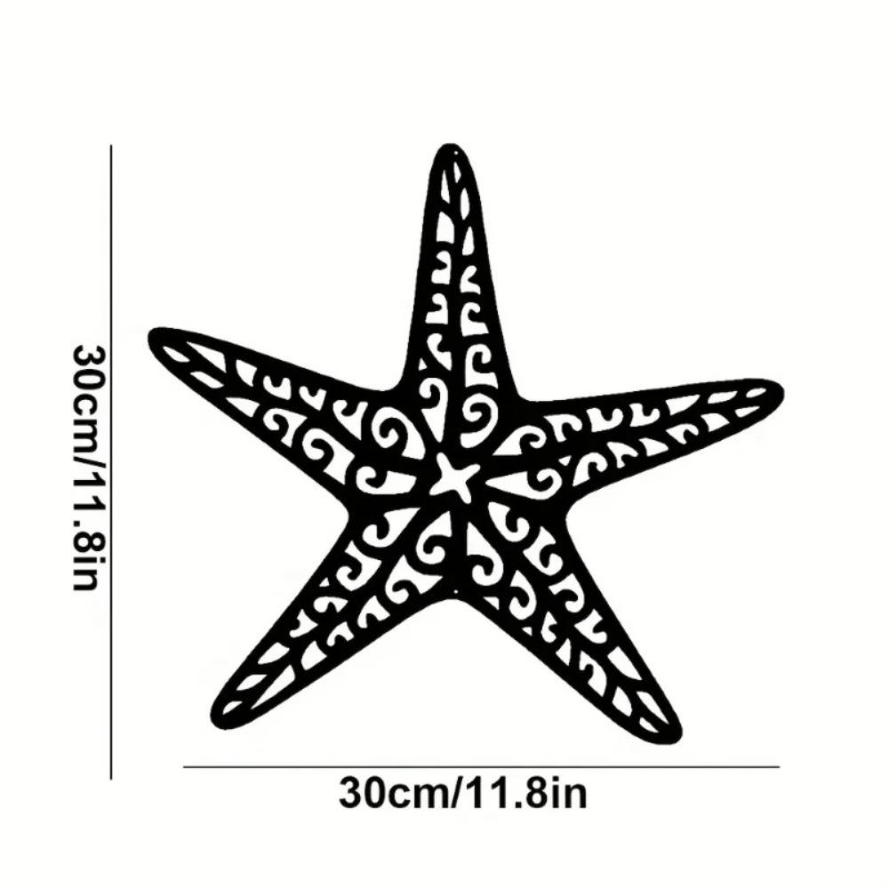 Metal Wall Art Starfish Home Decor, Iron Silhouette Hanging for Living Room Office Interior