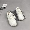 Spring 2025 new round head lace-up ins retro platform white shoes women's niche versatile casual sports shoes