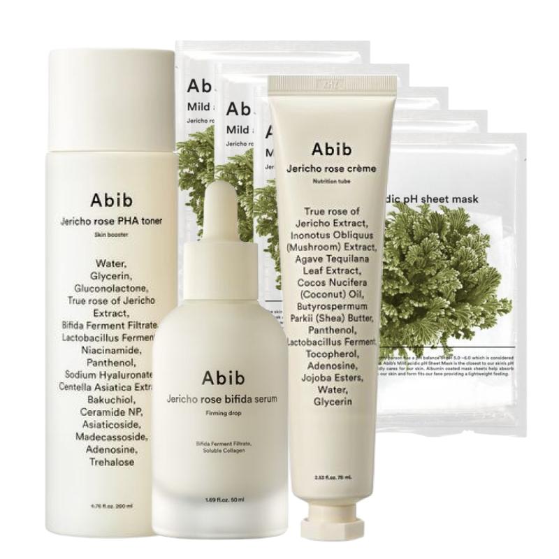 

Abib Resurrection Plant PHA Skincare Set (PHA Toner 200ml + Serum 50ml + Cream 75ml + Sheet Mask 5 Sheets)