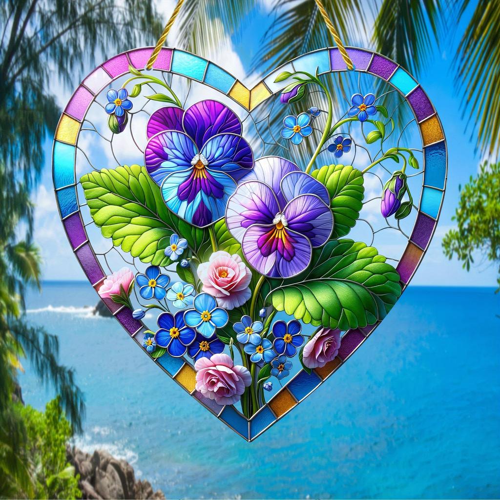 2D Flat Acrylic Colored Heart-shaped Decoration, No Need for Batteries/electricity, Unique Indoor/outdoor Decoration, Multi-purpose