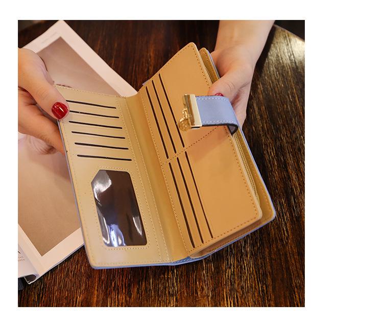 2018 Ladies PU Leather Wallet with Horizontal Zipper & Leaf Design