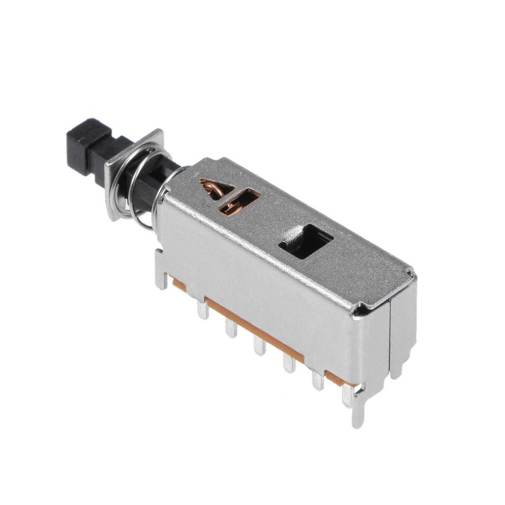 uxcell Plastic Push Button Switches Black 4PDT 12 Pin 1 Position Self Lock Pack of 15