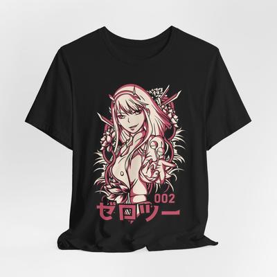 Zero Two Anime Graphic Tee, Unisex Jersey Short Sleeve T-Shirt, Manga Lover
