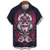 Hawaiian Men's Oversized 3D Printing Devil High Quality Shirts Summer Streetwear Gothic Short Sleeve Vintage Fashion Button