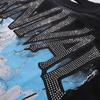 2026 Sommer Herren Oversize T-Shirt, Horror Karneval Totenkopf Print Dunkles Street Kurzarm T-Shirt Mit Strass Buchstaben