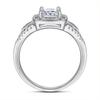 Princess Square Row Diamond Ring - Women's S925 Sterling Silver Micro-set Zircon Square Diamond Ring