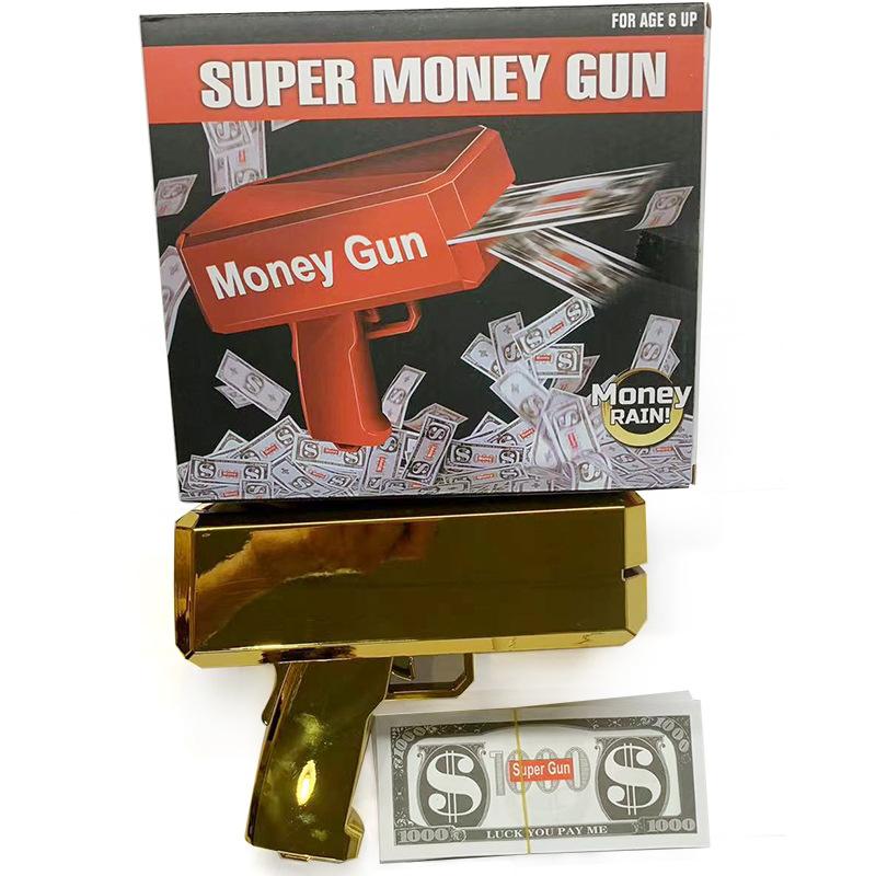 New Peculiar Squirt Money Gun Toy Money Gun Paper Money Squirt Money Gun Party Game Wedding Shooting Money Black Box
