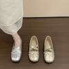 Korean Version of Imitation Leather Mary Jane Shoes Women's Ballet Shoes New Round Head Bow Flat Heels Women's Shallow Mouth Single Shoes