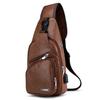 Fashion Men's Leather Sling Pack Chest Shoulder Crossbody Bag Biker Satchel Men Briefcases