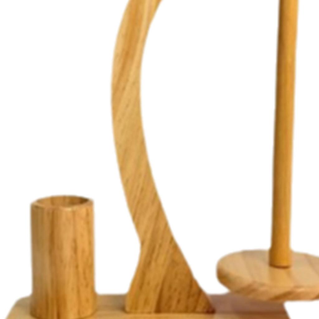 Crochet Yarn Holder Wood Yarn Dispenser Practical Stable with Phone Holder Rotating Spool Turning Tool Storage Rack