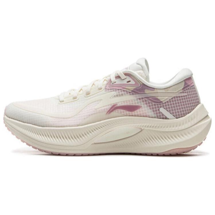New LiNing Yueying 4 Wear Resistant Lightweight Rebound Low Top Casual Running Shoes Women's Ecru ARHV004-7
