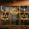 Battery Powered Autumn Window LED Lights with Pumpkin and Maple Leaf Shapes for Seasonal Ambiance In Homes and Commercial Spaces