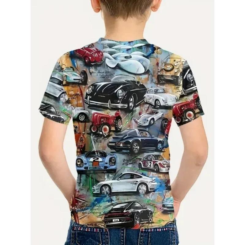 

T-Shirt for a Boy 3D Print Gamepad Doodle Boy s T-Shirts Casual Round Neck Short Sleeves Tops Kids Summer Children s 150
