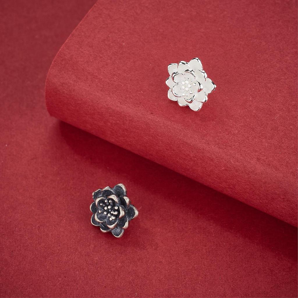 S925 Sterling Silver Lotus Clasp Chinese Style for DIY Beaded Bracelet and Necklace Accessories