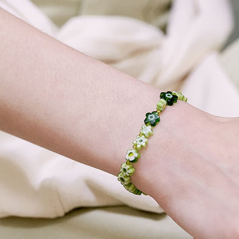 Cotoit Grünes Blumenarmband