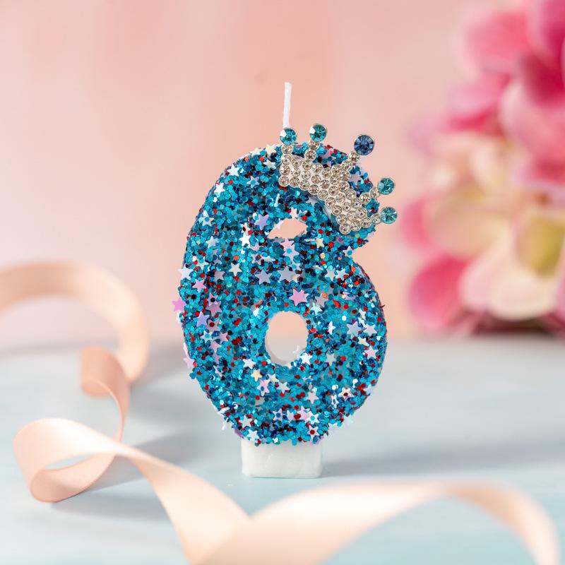 Creative New Crown Numbers Birthday Candles Party Holiday Cake Decorations