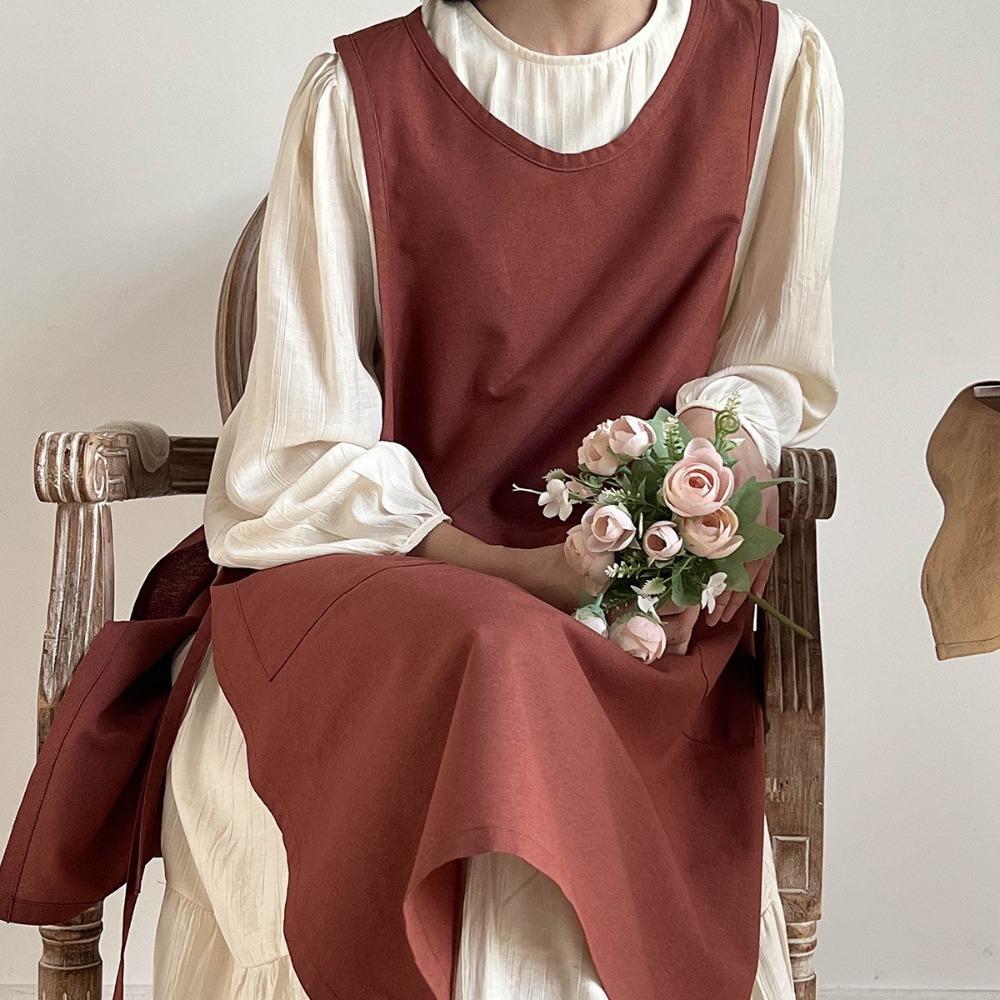 

Водонепроницаемый фартук из чистого хлопка в японском корейском стиле, фартук шеф-повара, бытовой фартук без рукавов, флорист Style C