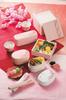 Tatsumiya SAKURA Compact Bento X X 52955 Box, White, Size Approx. W13.5 D9.5 H7.2 Cm,
