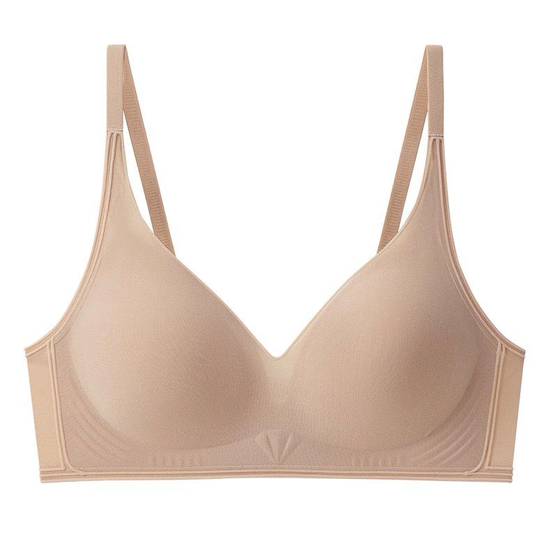 Traceless gathering bra women's soft support without steel ring Thin breathable invisible skin tone underwear Small breasts show large breasts