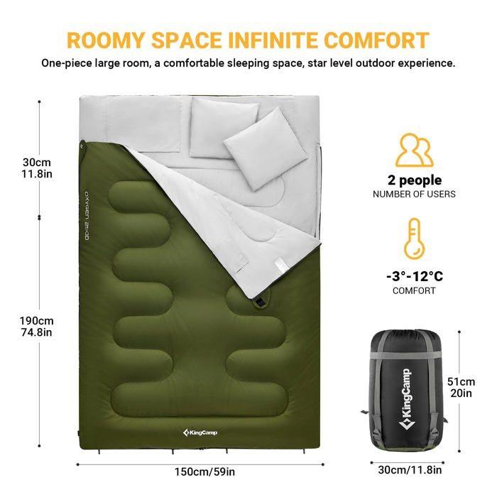 Spací pytel - Kingcamp - Oxygen - 190/220 cm - 2,8 kg - Vodotěsný