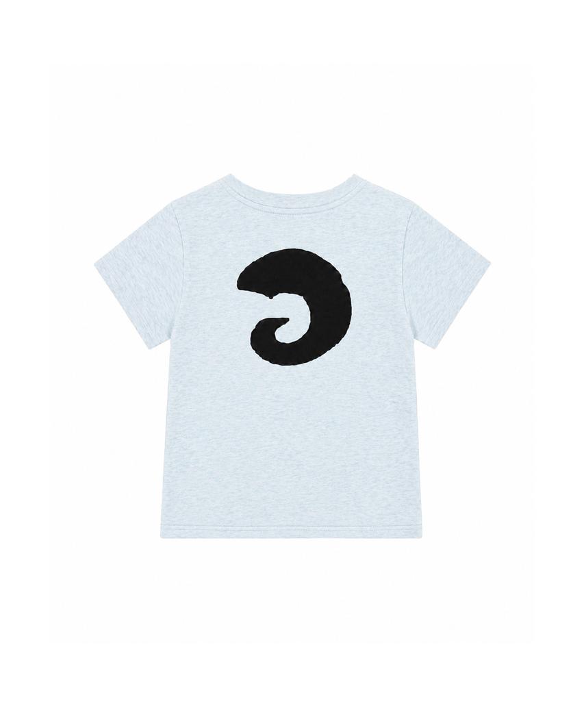 Tansanmageunesyum Horn Applique T-Shirt (Sky Blue)
