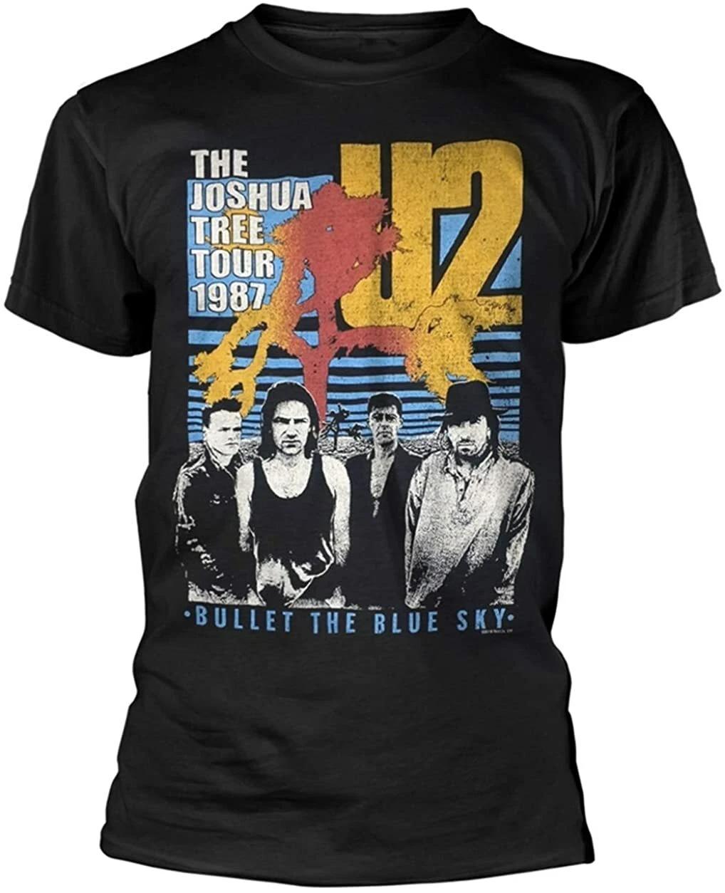 Mens T-shirt U2 Black Bullet Rock Band S